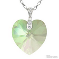 Crystal Luminous Green F XILION Heart Pendant Made with SWAROVSKI ELEMENTS